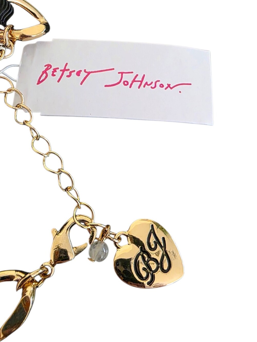NEW Betsey Johnson Rockin Riches Heart Statement Gold Necklace Crystal Evil Eye - Picture 6 of 9